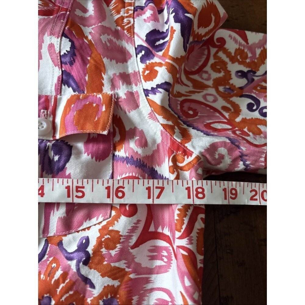 Coldwater Creek Orange & Pink Cotton Jacket Size Petite Medium Spring Paisley - Picture 6 of 8